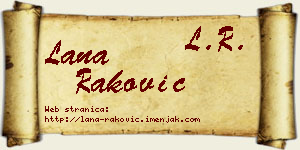 Lana Raković vizit kartica